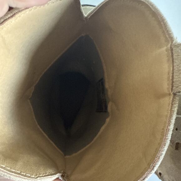 Roper Kennedy Western Boots laser cut design glitter Tan Womens Size 9 M - Picture 7 of 8